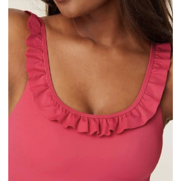 NWT Andie Women's The Hydra One Piece Swimsuit Ruffle Rosette Pink Size S - Picture 13 of 14